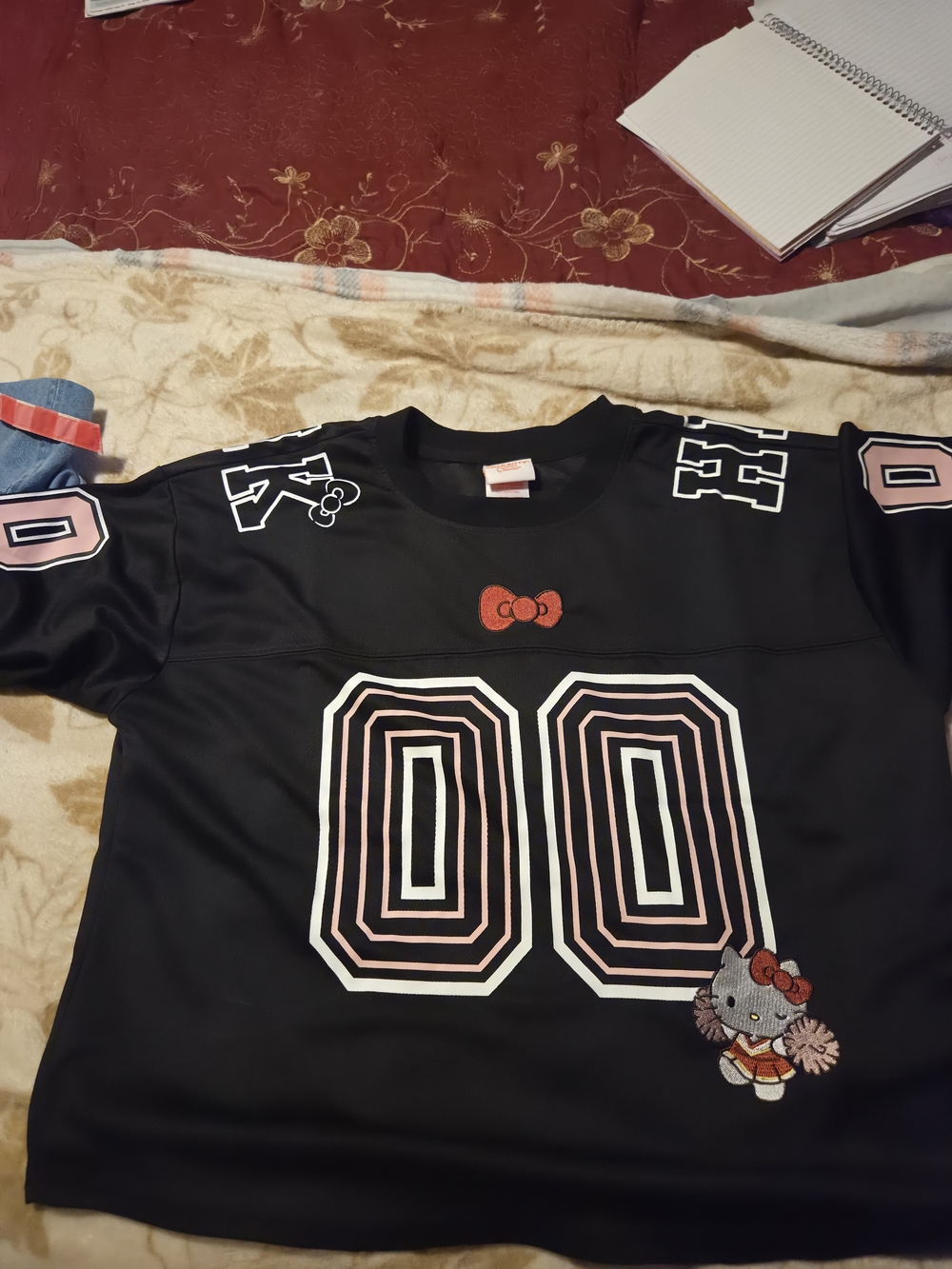 Hello Kitty Black Jersey Top with Pink & White Number Graphics